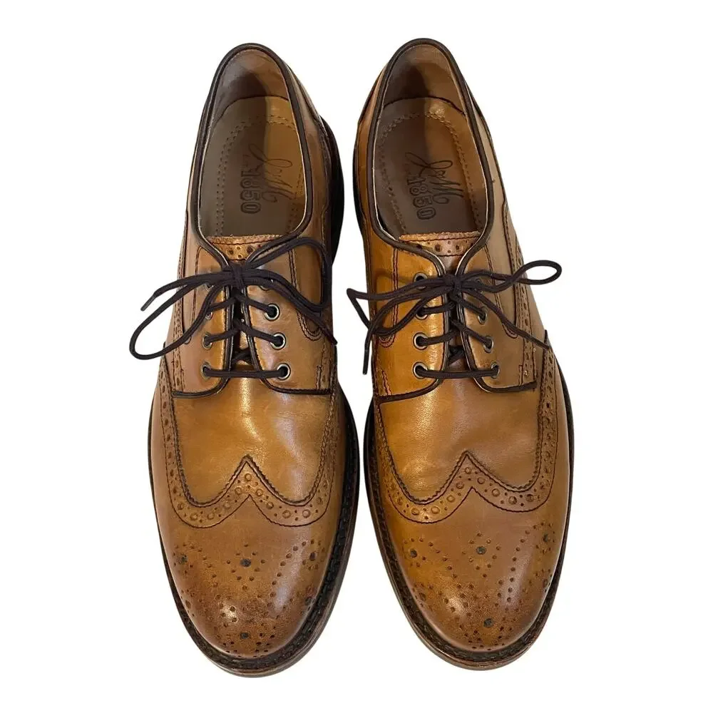 Johnston & Murphy Men’s Tan Brown Wingtip Dress Shoes Size 8.5M